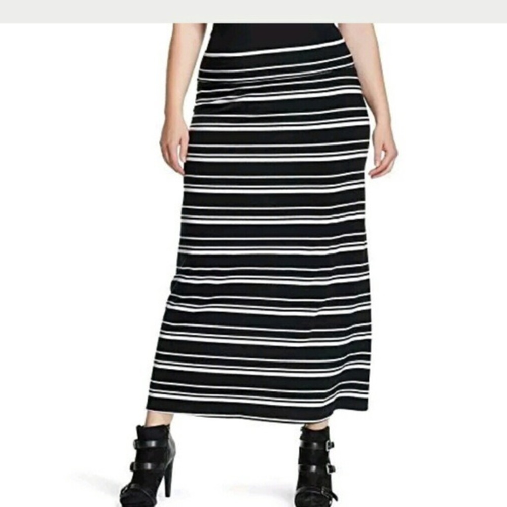 Ava & Viv Striped Maxi Black & White Sz 4X NWT